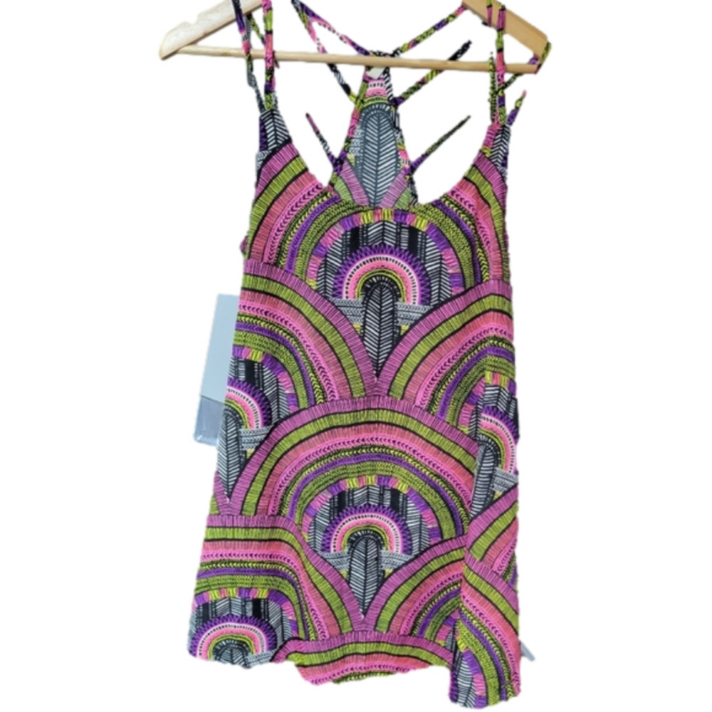 Pink Multicolor Patterned Slip Dress - Picture 5 of 10